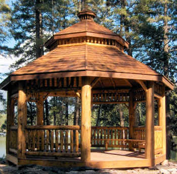 Log Octagon Gazebo Kit #14